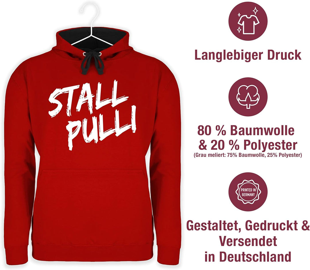 Pullover Herren Frauen Hoodie Kontrast zweifarbig - Pferde - Damen - Stallpulli Distressed Reiten -