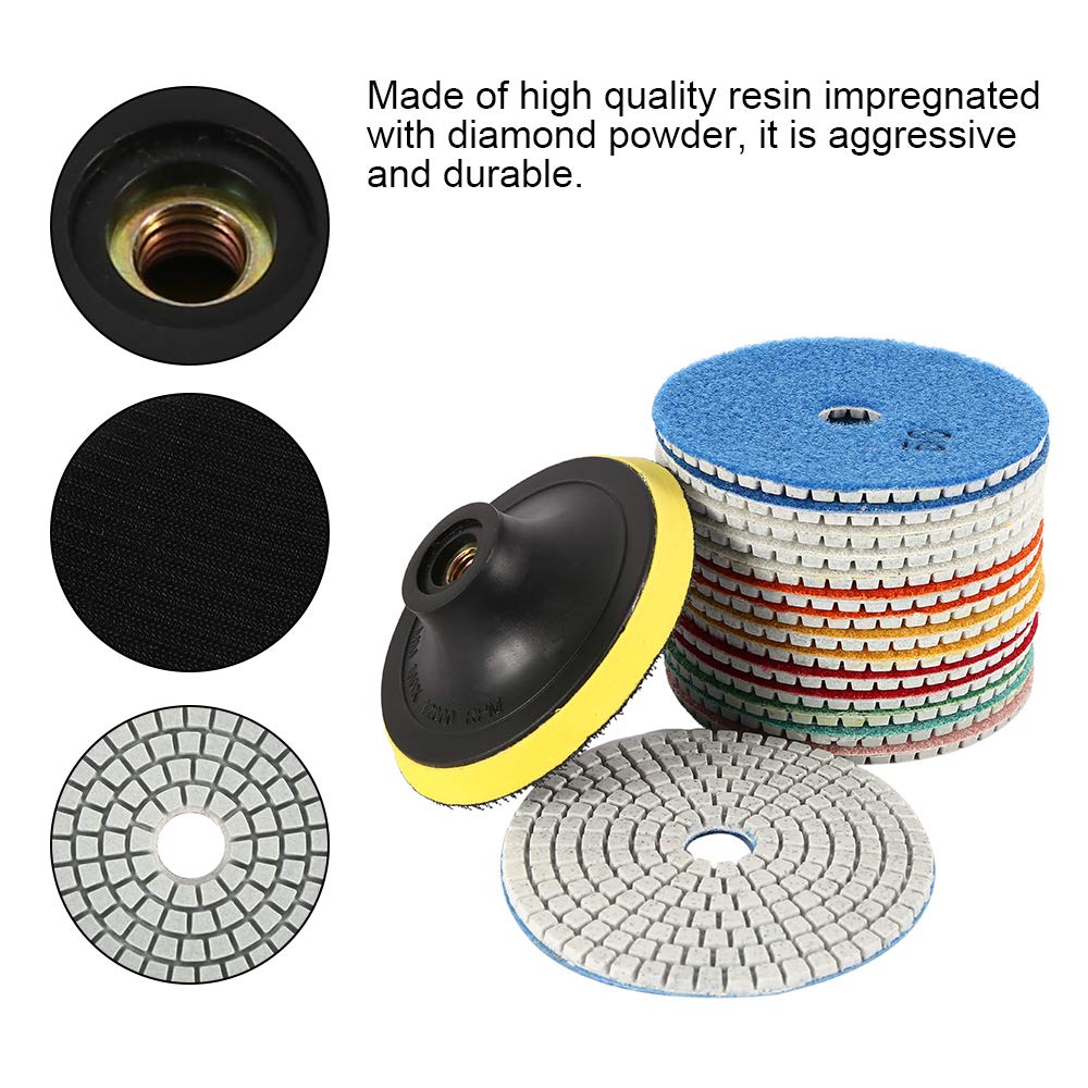 Diamant Polierscheiben,Nass/Trocken Diamant Polierscheiben,4 Zoll ,Polierkissen Polishing Diamant Sc