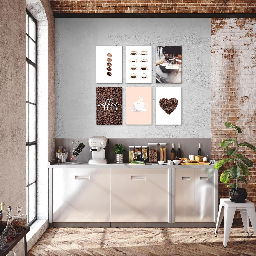 Novart Wandbilder Set - KOMPLETT AUFHÄNGFERTIG - Made in Germany - Moderne Bilder Kaffee Coffee Essz