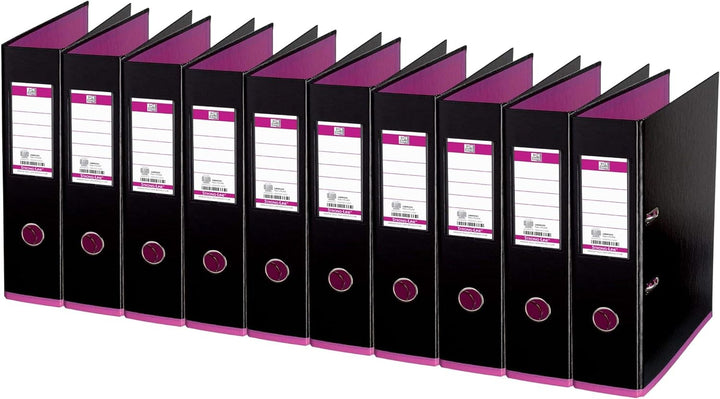 Oxford Ordner A4, myColour, 8 cm breit, zweifarbig schwarz und pink, 10 Stück 10 Stück schwarz/pink,