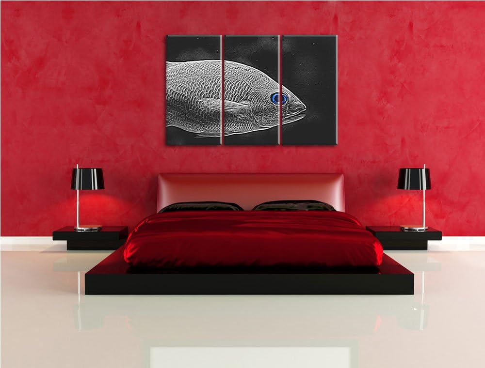 seltene gestreifte Streifengunze schwarz/weiss Deluxe 3-Teiler Leinwandbild 120x80 Bild auf Leinwand