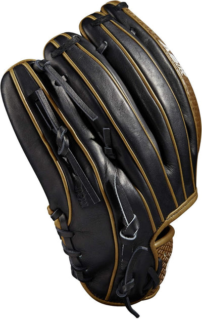 Wilson A2K Baseballhandschuh-Serie Rechte Hand Wurf Innenfeld Standardhandschuh, 29,2 cm, Schwarz/Sa