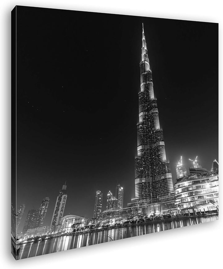 deyoli Hochhaus in Dubai Format: 70x70 Effekt: Schwarz&Weiss als Leinwandbild, Motiv fertig gerahmt