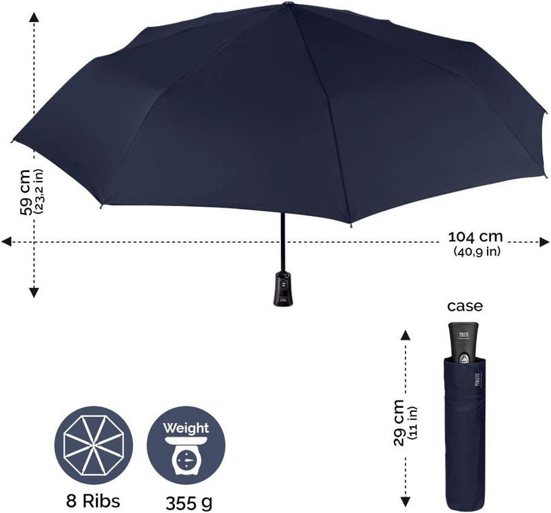 Regenschirm Herren Sturmsicher Auf Zu Automatik - Taschenschirm Resistant Winddicht Gross mit Glasfa