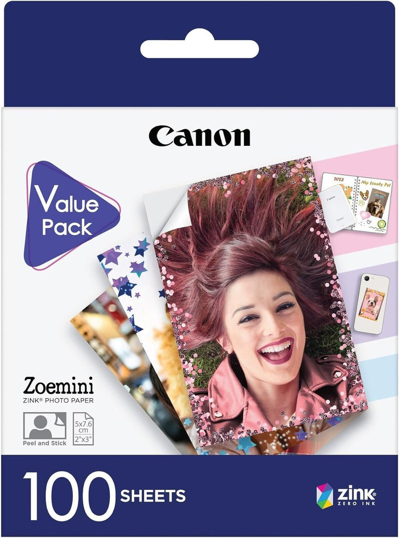 Canon ZP-2030 Original ZINK Fotopapier 100 Blatt für Canon Zoemini Sofortbildkamera/Fotodrucker (Pap