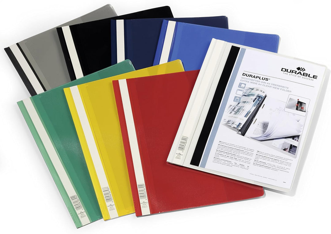 Durable Angebotshefter Duraplus mit Sichttasche für A4, dunkelblau, 25er Packung, 257907, dunkelblau