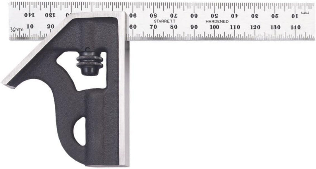 Starrett 10MH-150 Kombinationswinkel mit Winkelaufsatz, 150 mm, Metrisch & K53M-350-S Anschlagwinkel