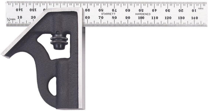 Starrett 10MH-150 Kombinationswinkel mit Winkelaufsatz, 150 mm, Metrisch & K53M-350-S Anschlagwinkel