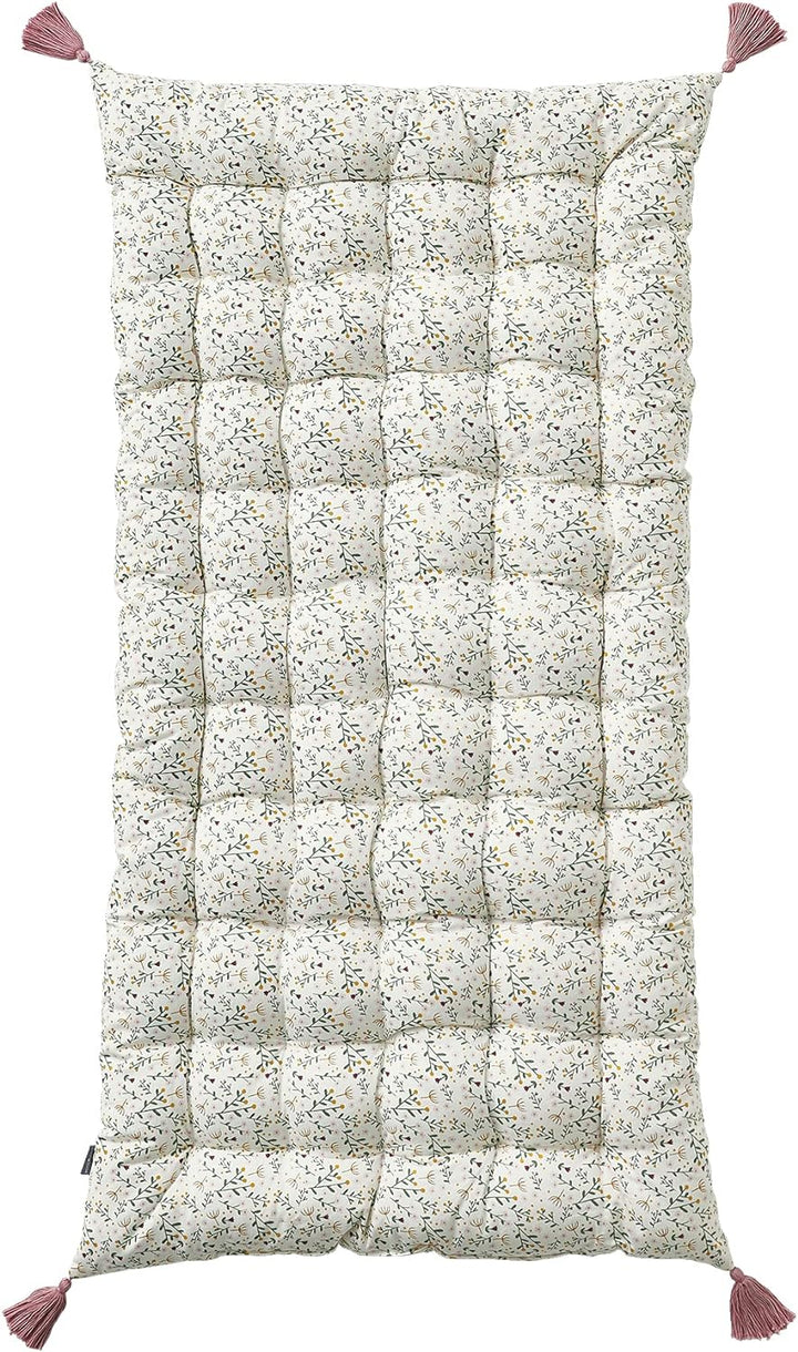 VERTBAUDET Matratze mit Bommeln, Blumenmuster, naturfarben / mehrfarbig 120_cm, 120_cm