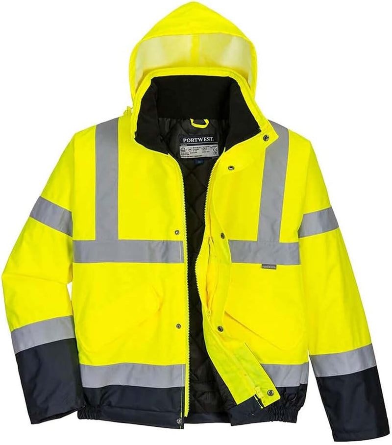 Portwest Herren Hi-vis Bomber Jacke (1er Pack) XXL Gelb, XXL Gelb