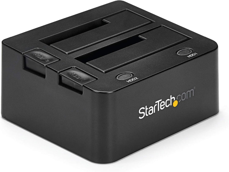 StarTech.com 2-fach USB 3.0 Festplatten Dockingstation mit UASP für 2,5/3,5 Zoll SSD / HDD, Serial-A