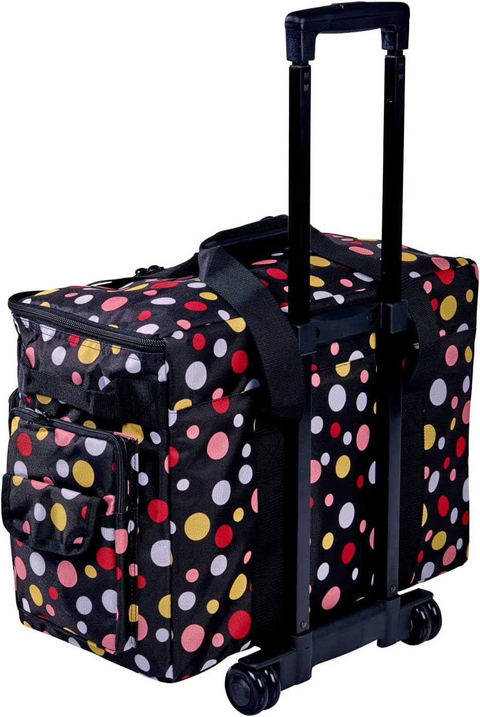 Sewing Online Grosse Nähmaschinen-Trolley-Tasche auf Rollen aus strapazierfähigem schwarzem Stoff mi