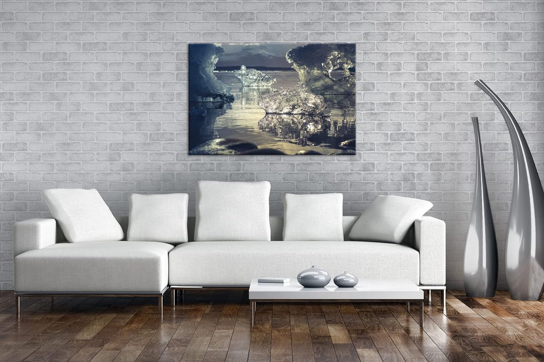 deyoli Antarktisches Eis Format: 80x60 als Leinwand, Motiv fertig gerahmt auf Echtholzrahmen, Hochwe