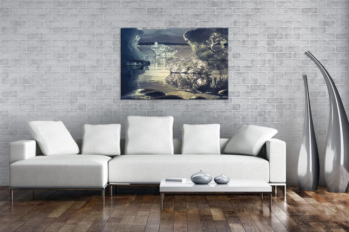 deyoli Antarktisches Eis Format: 80x60 als Leinwand, Motiv fertig gerahmt auf Echtholzrahmen, Hochwe