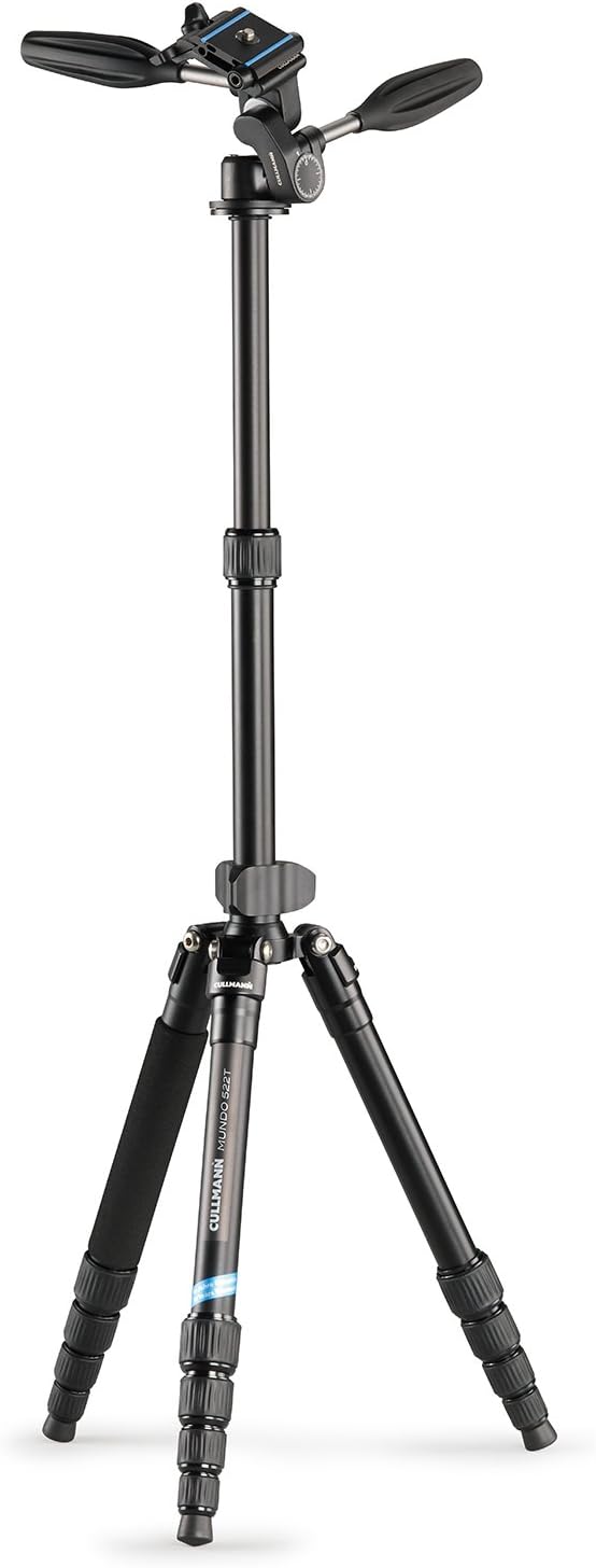Cullmann MUNDO "522T OT35" Reisestativ inkl. 3-Wege-Kopf schwarz, Aluminium (Höhe 135 cm) Reisestati
