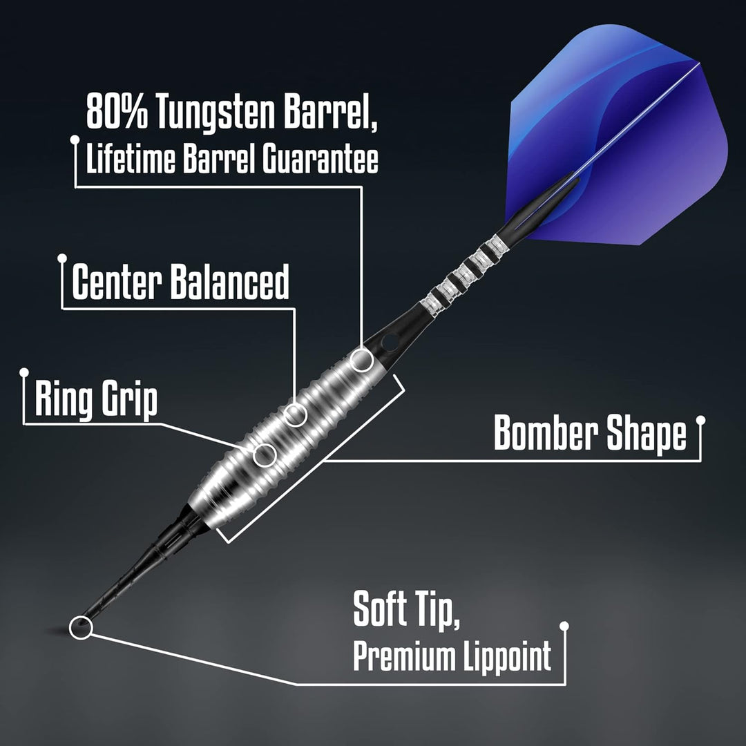 Shot! Darts Zen Budo 80% Tungsten Pro Throwing Darts Soft Tip Set, Professional – Made in New Zealan