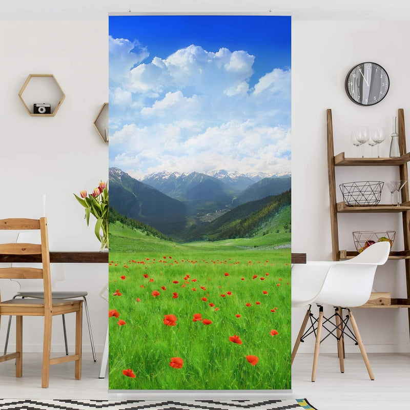 Bilderwelten Raumteiler Alpenwiese 250x120cm inkl. transparenter Halterung 250x120cm incl. transpare