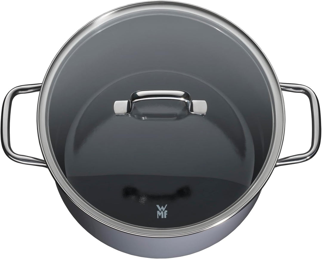 WMF Fusiontec Essential Kochtopf gross, 24 cm, Glasdeckel, Fleischtopf Induktion, 6,4l, High-Tech Ke