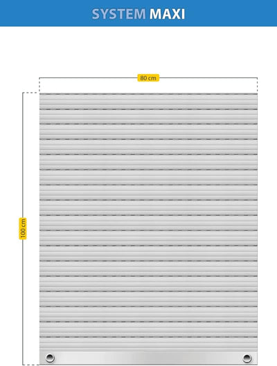 Schellenberg 39005, grau, Rolladenpanzer Set PVC Maxi für 60 mm Stahlrohrwellen – 80 x 100 cm, Breit