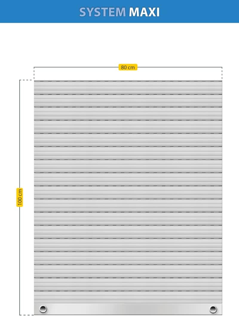 Schellenberg 39005, grau, Rolladenpanzer Set PVC Maxi für 60 mm Stahlrohrwellen – 80 x 100 cm, Breit