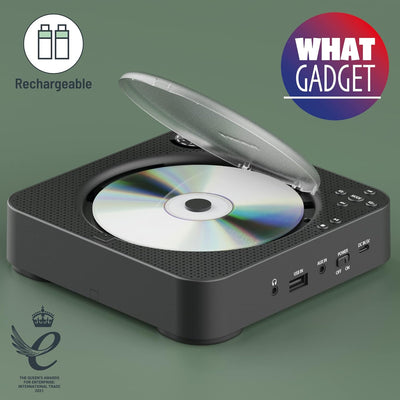 Tragbarer CD-Player mit Lautsprechern Wandmontierbarer, persönlicher Bluetooth-CD-Player mit bis zu