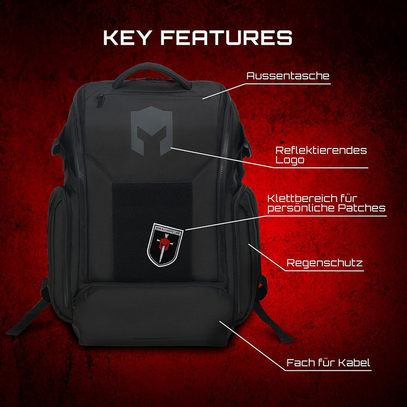 CATURIX ATTACHADER - Gaming-Rucksack für Laptops und Konsolen bis 15,6", wasserabweisender Rucksack