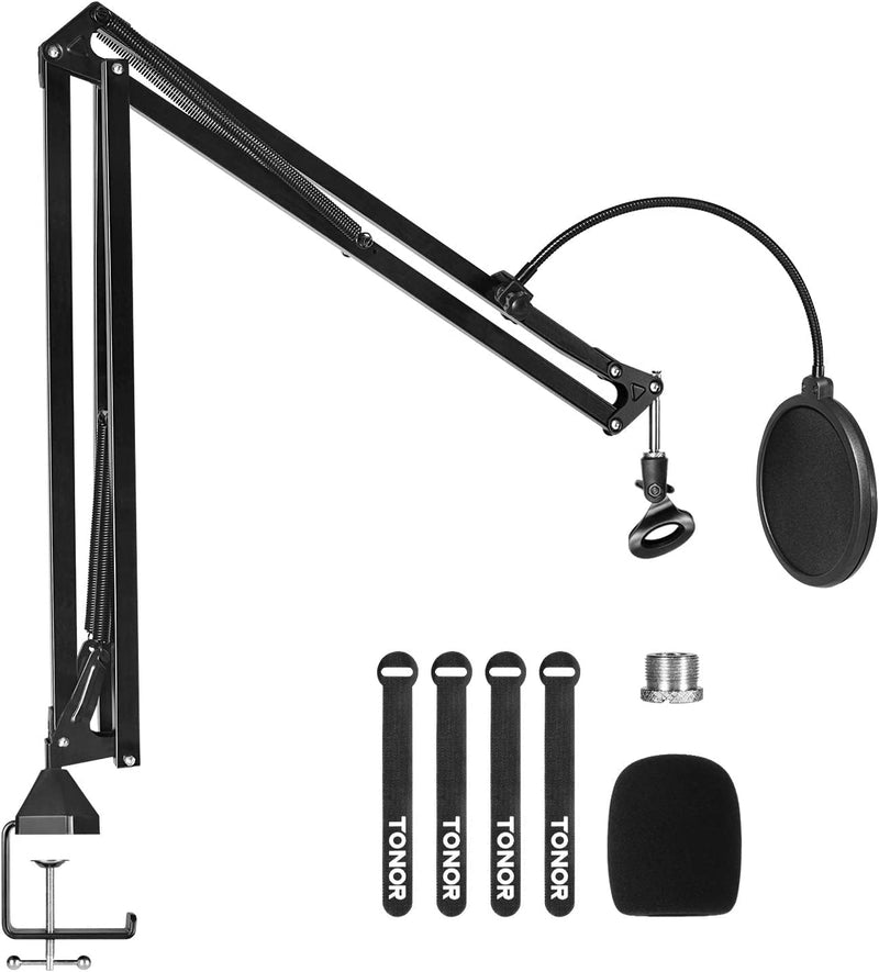 Mikrofon Boom Arm für HyperX QuadCast, TONOR Microphone mikro Ständer Gross bis zu 47cm Auslegerarm