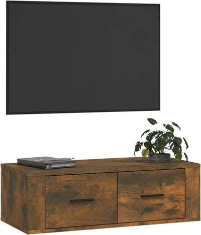 Tidyard TV Schrank TV Board Hängend mit 2 Schubladen TV Lowboard Fernseherschank für Wohnzimmer Holz
