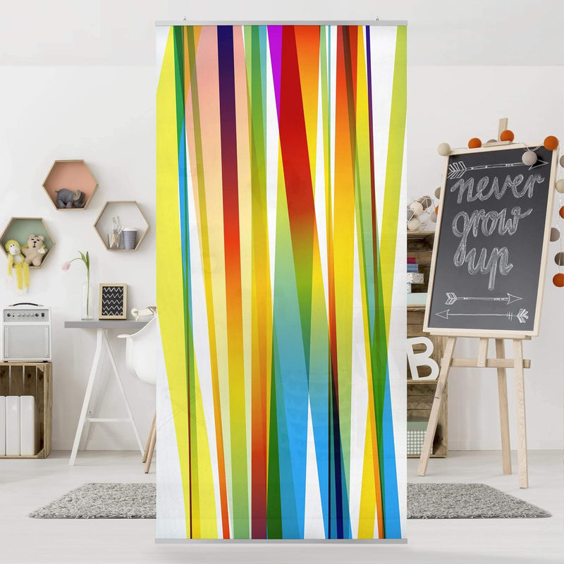 Raumteiler Kinderzimmer Rainbow Stripes 250x120cm ohne Halterung 250x120cm without hanger, 250x120cm