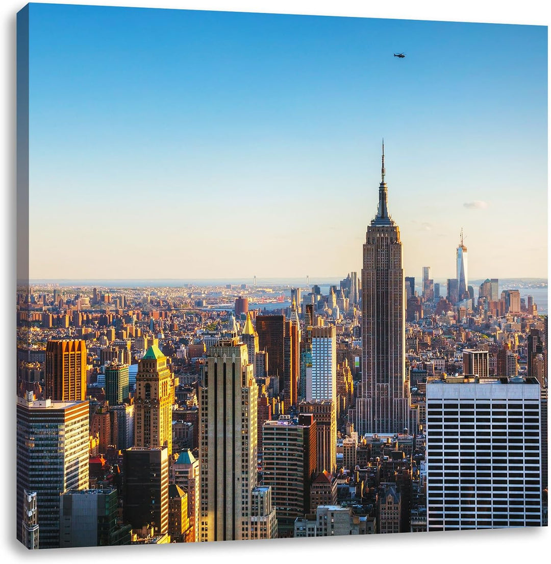 Pixxprint Empire State Building in New York, Format: 70x70 auf Leinwand, 70x70