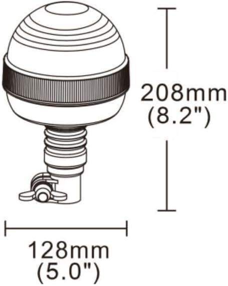 MelTruck® LED Rundumleuchte Orange Warnleuchte 12V 24V R65 R10 flex Blitzleuchte 4 Blitz