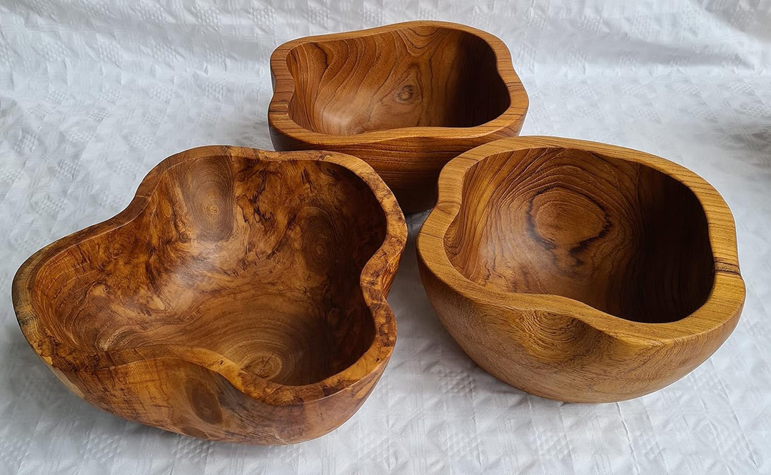 Windalf Rustikale Snack Holzschale AMELIE Ø 28 cm Nussschale Deko-Schale Schmuckschale Wurzelholz