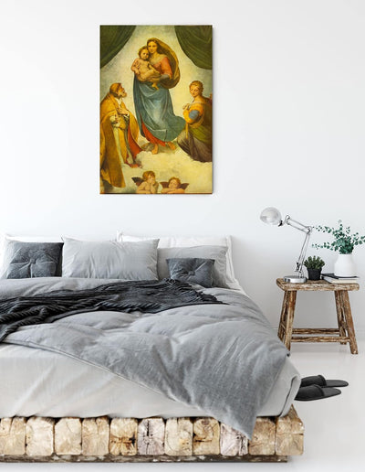 Generisch Raffael - Sixtinische Madonna als Leinwandbild / Grösse: 100x70 cm / Wandbild / Kunstdruck