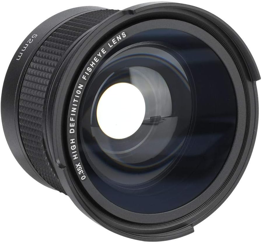 PUSOKEI Weitwinkel-Fisheye-Objektiv, 0,35 x 52 mm Weitwinkelobjektiv, Universal-Fisheye-Objektiv mit