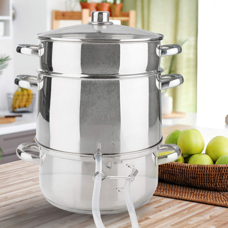 Arebos Dampfentsafter | 15 L | Edelstahl | für alle Herdarten geeignet auch Induktion| Ø 26cm | spül