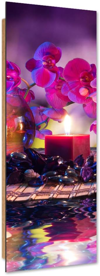 Feeby Deco Panel Zen Bild Kunstdruck modern Spa Violett 30x90 cm Deko Paneel 30x90 cm Violett_C, Dek