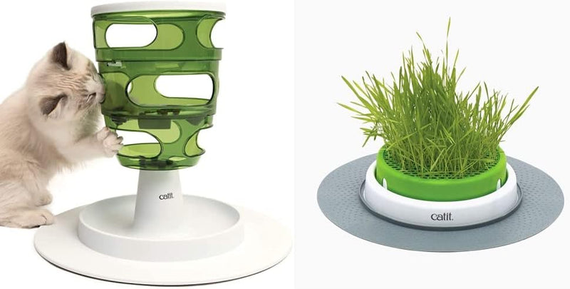 Catit Futterbaum - Food Tree & Grastopf - Grass Planter Bundle mit Grass Planter, Bundle mit Grass P