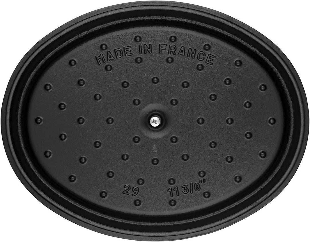 STAUB Gusseisen Bräter/Cocotte, Oval 17 cm, 1 L, Aromaregen Funktion, Für alle Herdarten geeignet, S