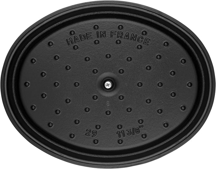 STAUB Gusseisen Bräter/Cocotte, Oval 17 cm, 1 L, Aromaregen Funktion, Für alle Herdarten geeignet, S