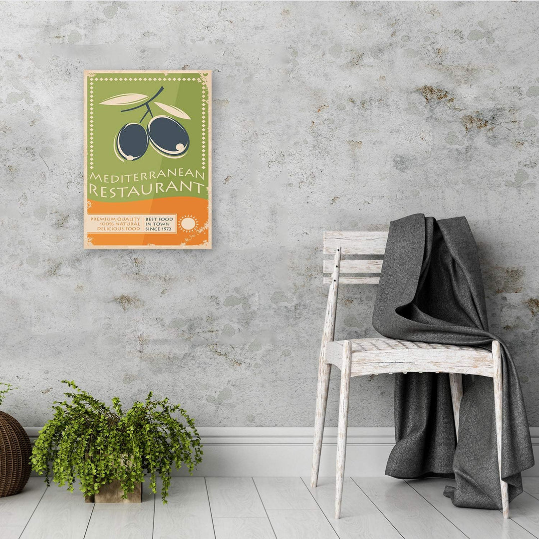 Feeby Deco Panel Olive Bild Kunstdruck modern Vektorgrafik Grün 60x90 cm Deco panel 60x80 cm Grün_B,