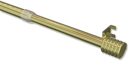 Interdeco Klemmstangen (2 Stück), Klemmfix Scheibenstangen mit Haltekrallen Messing farbig in 9/7 mm