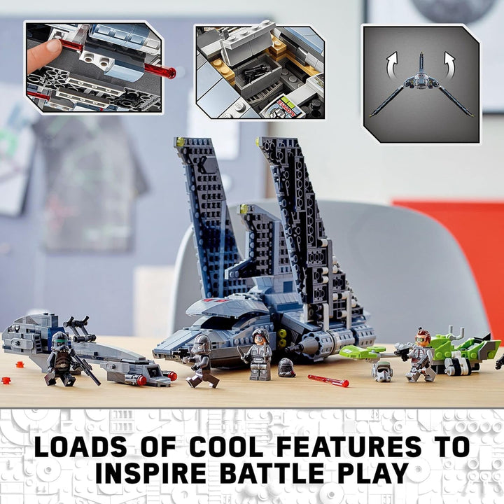 LEGO Star Wars The Bad Batch Attack Shuttle 75314 Awesome Toy with 2 Speeders Minifigures of Bad Bat