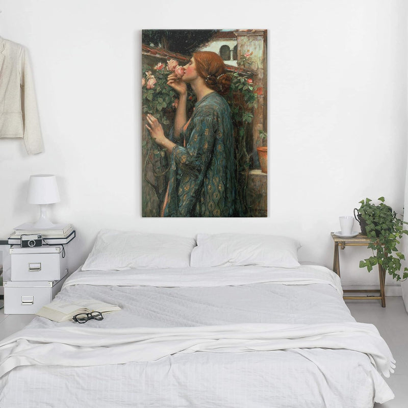 Bilderwelten Leinwandbild - John William Waterhouse Die Seele der Rose Hochformat 90 x 60 cm 90cm x