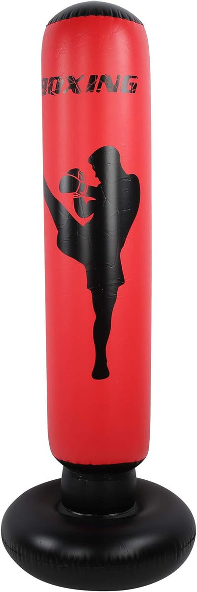 170cm aufblasbarer stehender Boxsack für Krafttraining, Schwarze und rote PVC-Boxsäule für Fitness S