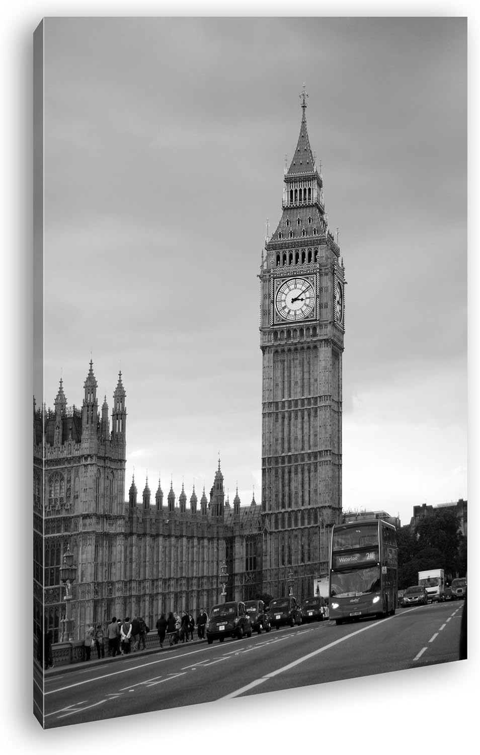 deyoli Big Ben in London Effekt: Schwarz/Weiss Format: 80x60 als Leinwandbild, Motiv fertig gerahmt