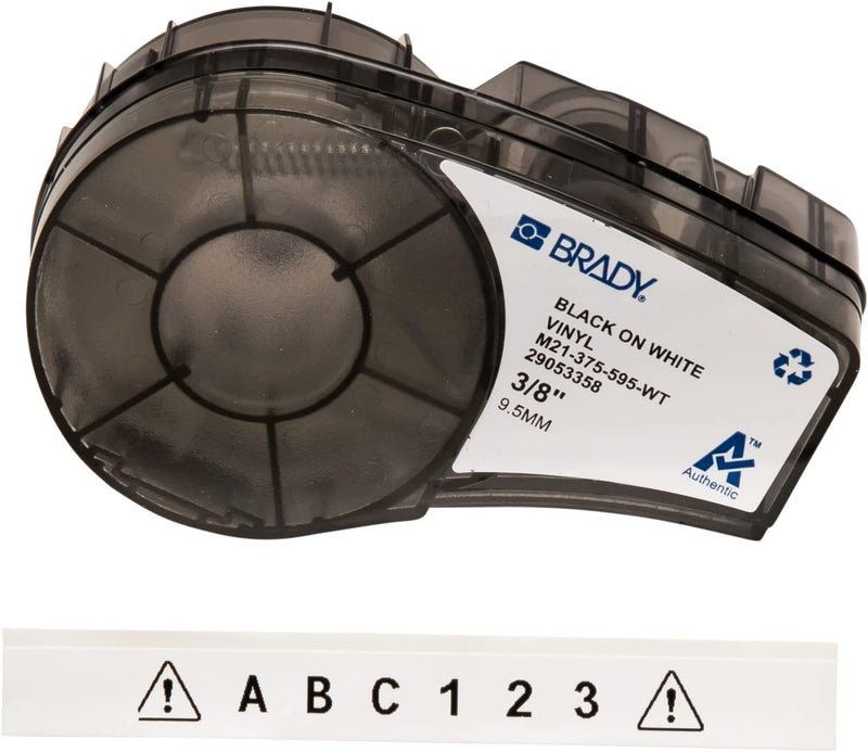 Brady (M21-375-595-WT) Vinylband für BMP21-PLUS; BMP21-LAB; BMP21 9.53 mm x 6.40 m Schwarz auf Weiss