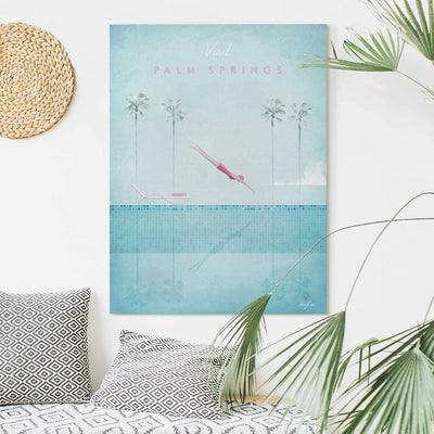 Bilderwelten Leinwandbild Reiseposter Palm Springs 40 x 30cm Recycled Canvas 40cm x 30cm - Recycled