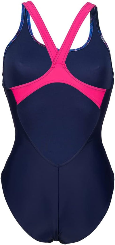 ARENA Damen Women's Swimsuit V Back Placement Badeanzüge (1er Pack) 34 Navy-freak Rose, 34 Navy-frea