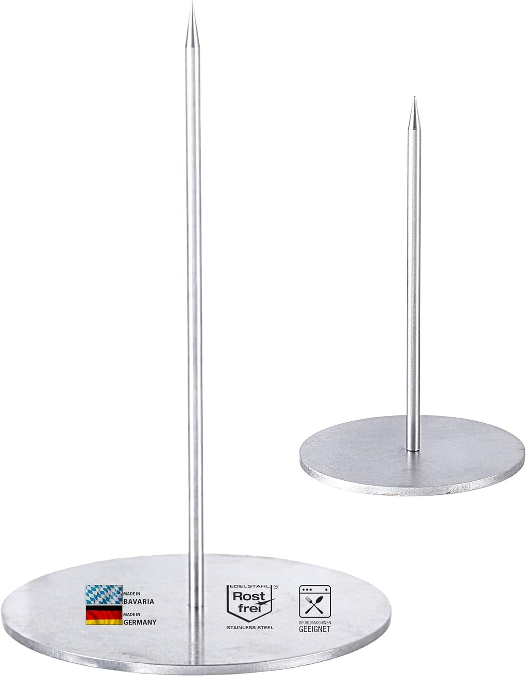2'er Set Premium BBQ Grillspiess Gyrosspiess Grösse S und L | Dönerspiess Edelstahl | massiver unive