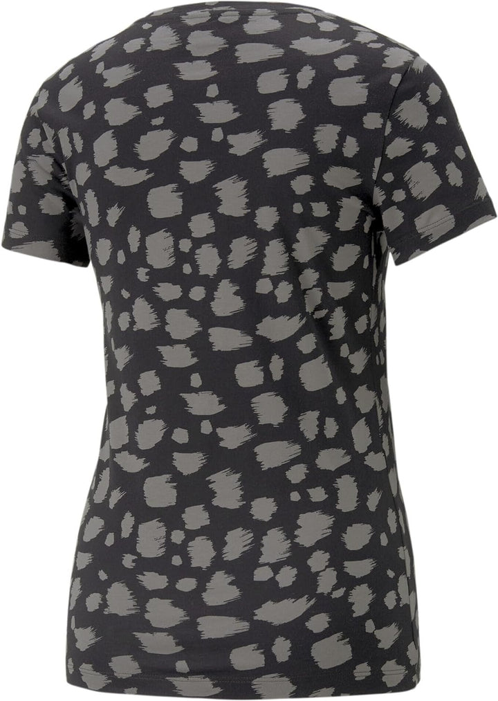PUMA Damen Essentials+ T-Shirt mit Animal-Print M Schwarz, M Schwarz